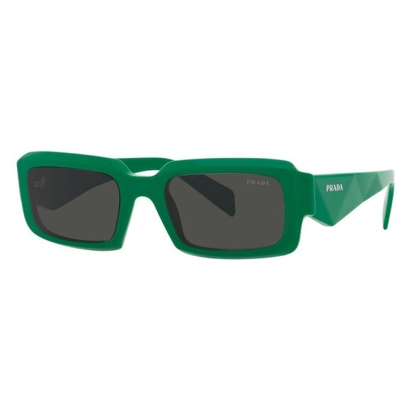 New PRADA Green Rectangle SPR 27Z 11L08Z Sunglasses Women - Picture 1 of 5